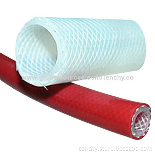 Reinforced silicone braided hose